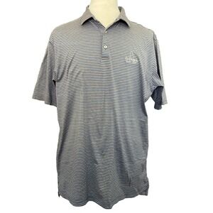 Peter Millar‎ Mens XL Blue/Gray Stp Polo Shirt Seaside Grayhawk Golf Resortwear